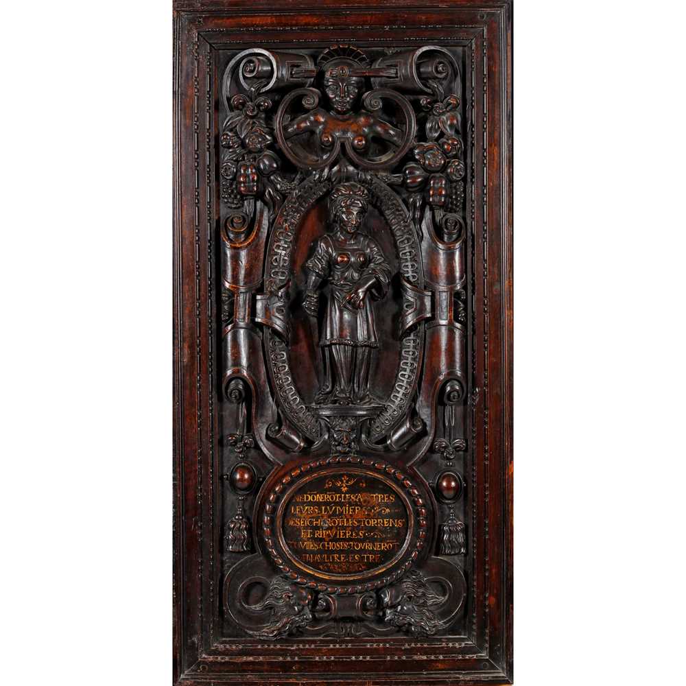 Lot 36 - FRENCH CARVED MAHOGANY PANEL