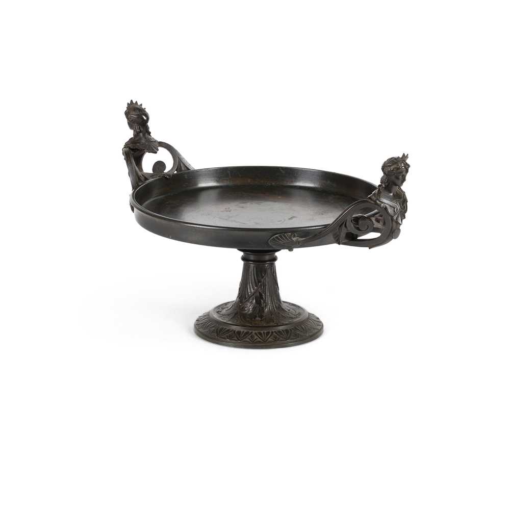 Lot 60 - FRENCH PATINATED BRONZE TAZZA