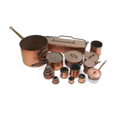 Lot 265 - GROUP OF COPPER  POTS AND PANS