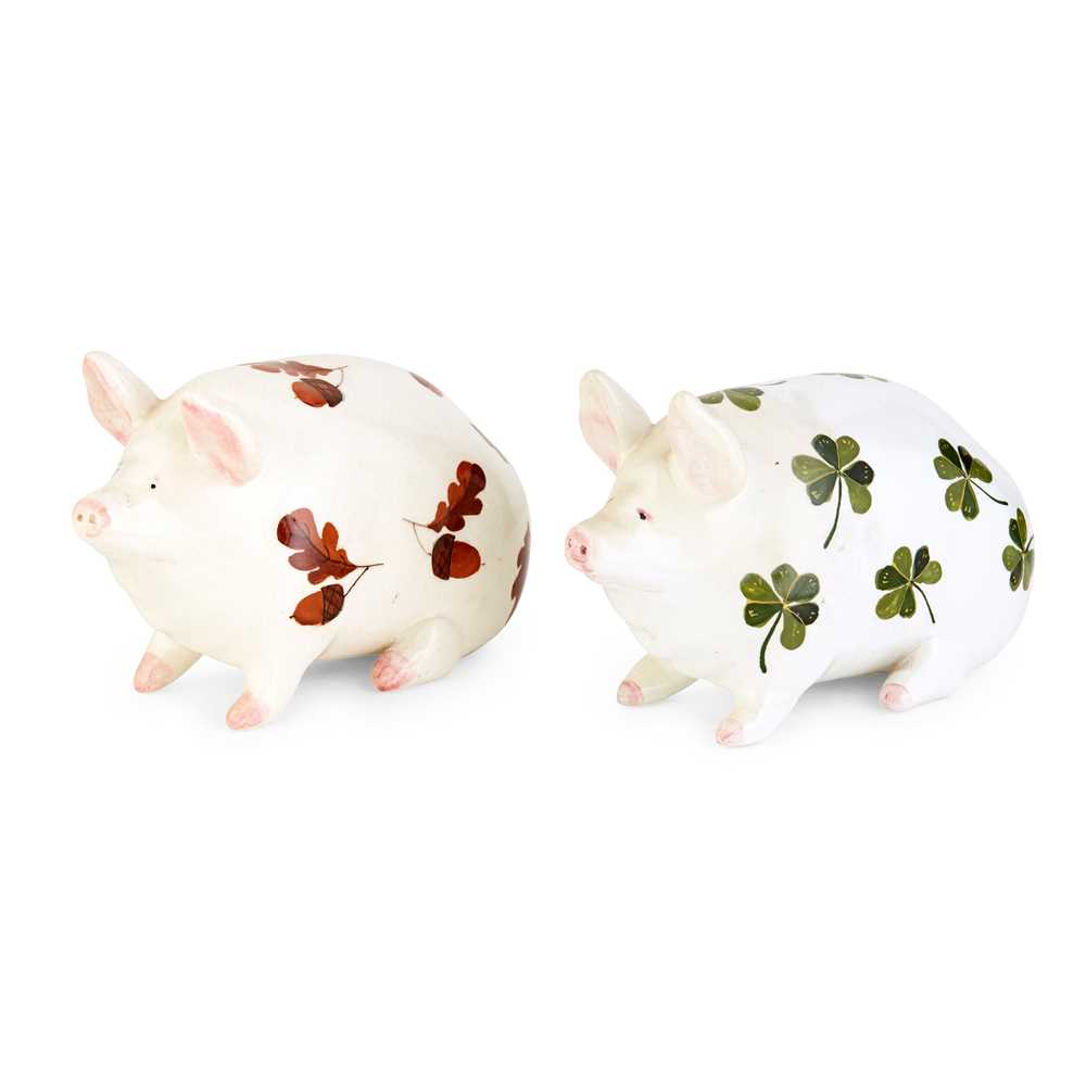 Lot 111 - TWO SMALL WEMYSS WARE PIG FIGURES