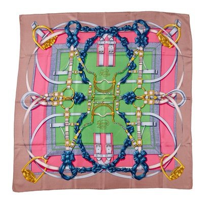 Lot 169 - Two silk patterned scarves, Hermès