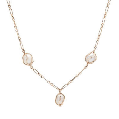 Lot 55 - A 9ct gold Scottish pearl set necklace