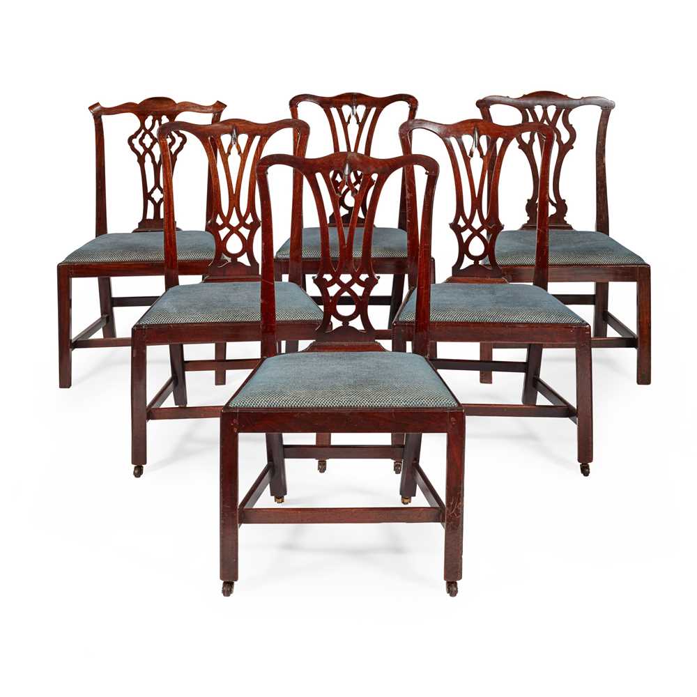 Lot 38 - MATCHED SET OF SIX GEORGE III MAHOGANY DINING CHAIRS