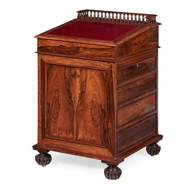 Lot 148 - REGENCY ROSEWOOD DAVENPORT, IN THE MANNER OF GILLOWS