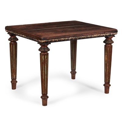 Lot 21 - GEORGIAN ROSEWOOD, PARCEL GILT, EBONISED AND PAINTED CENTRE TABLE
