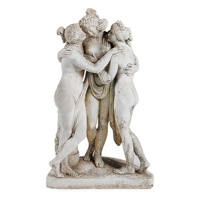 Lot 356 - AFTER CANOVA, COMPOSITION FIGURE GROUP OF THE THREE GRACES