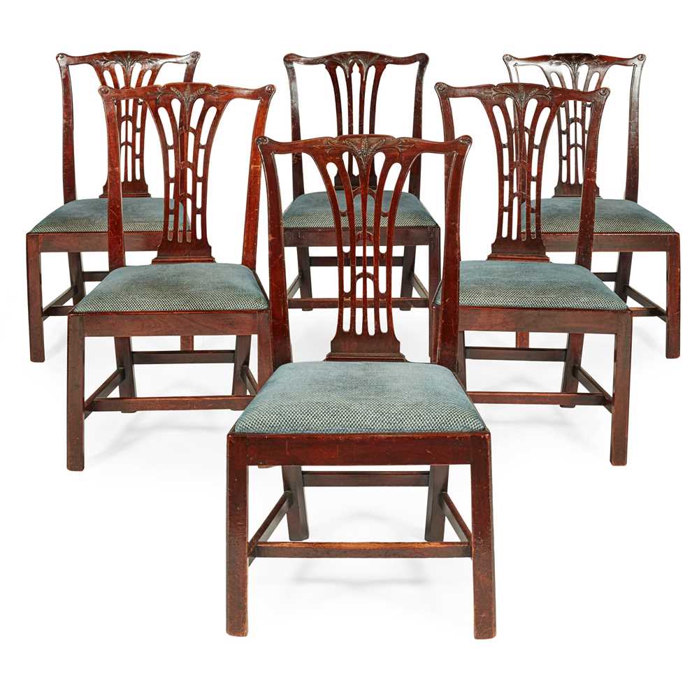 Lot 74 - MATCHED SET OF EIGHT GEORGE III MAHOGANY DINING CHAIRS