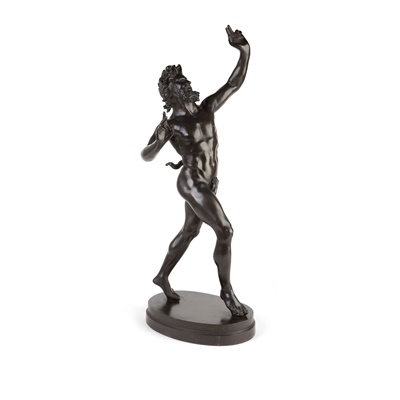 Lot 115 - AFTER THE ANTIQUE, LARGE BRONZE FIGURE OF THE DANCING FAUN