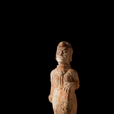 Lot 116 - ANCIENT CHINESE NORTHERN QI TERRACOTTA WARRIOR