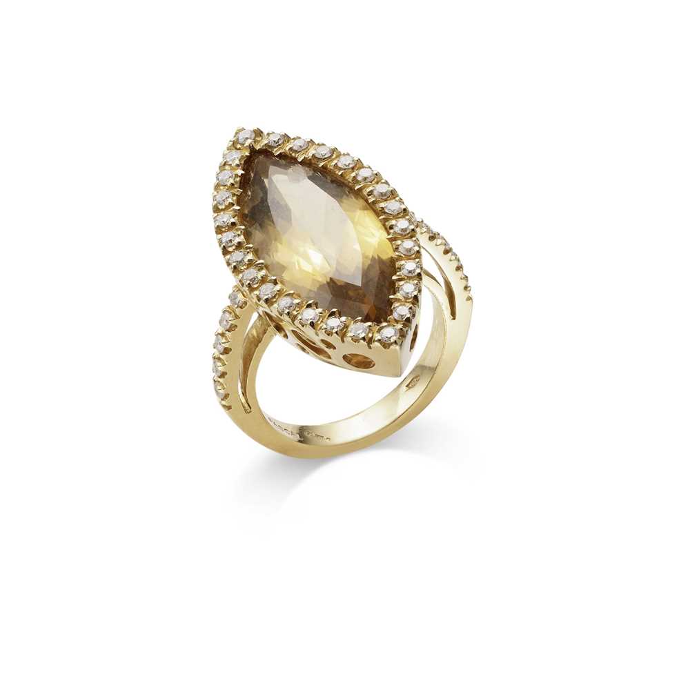 Lot 66 - A citrine and diamond ring, by Pascal