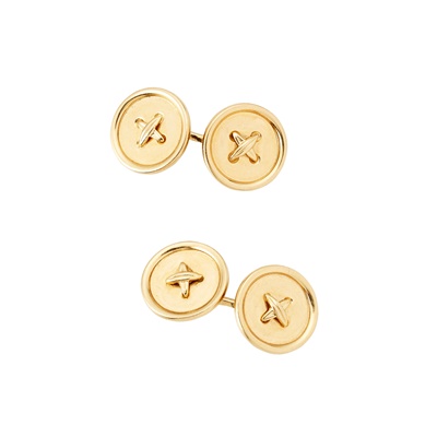 Lot 138 - A pair of gentleman's 18ct gold cufflinks, Tiffany & Co