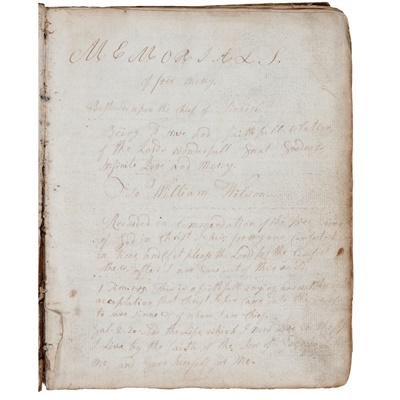 Lot 139 - [18th century religious manuscript account] Wilson, William