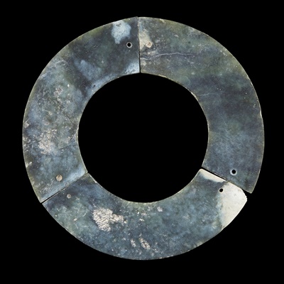 Lot 49 - CELADON JADE ‘TRIPLE HUANG’ BI DISC