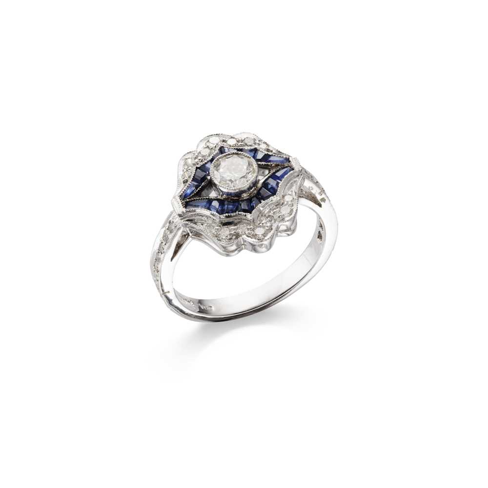 Lot 52 - A sapphire and diamond dress ring