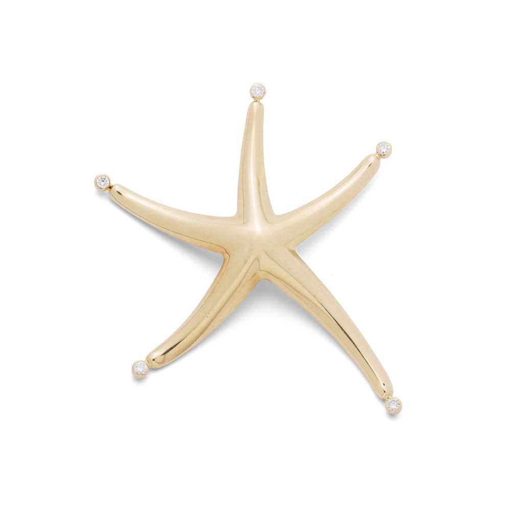 Lot 87 - A diamond-set 'Starfish' pendant, by Elsa Peretti for Tiffany & Co.