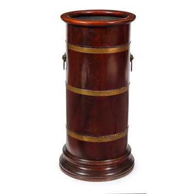 Lot 21 - VICTORIAN MAHOGANY AND BRASS BOUND STICK STAND
