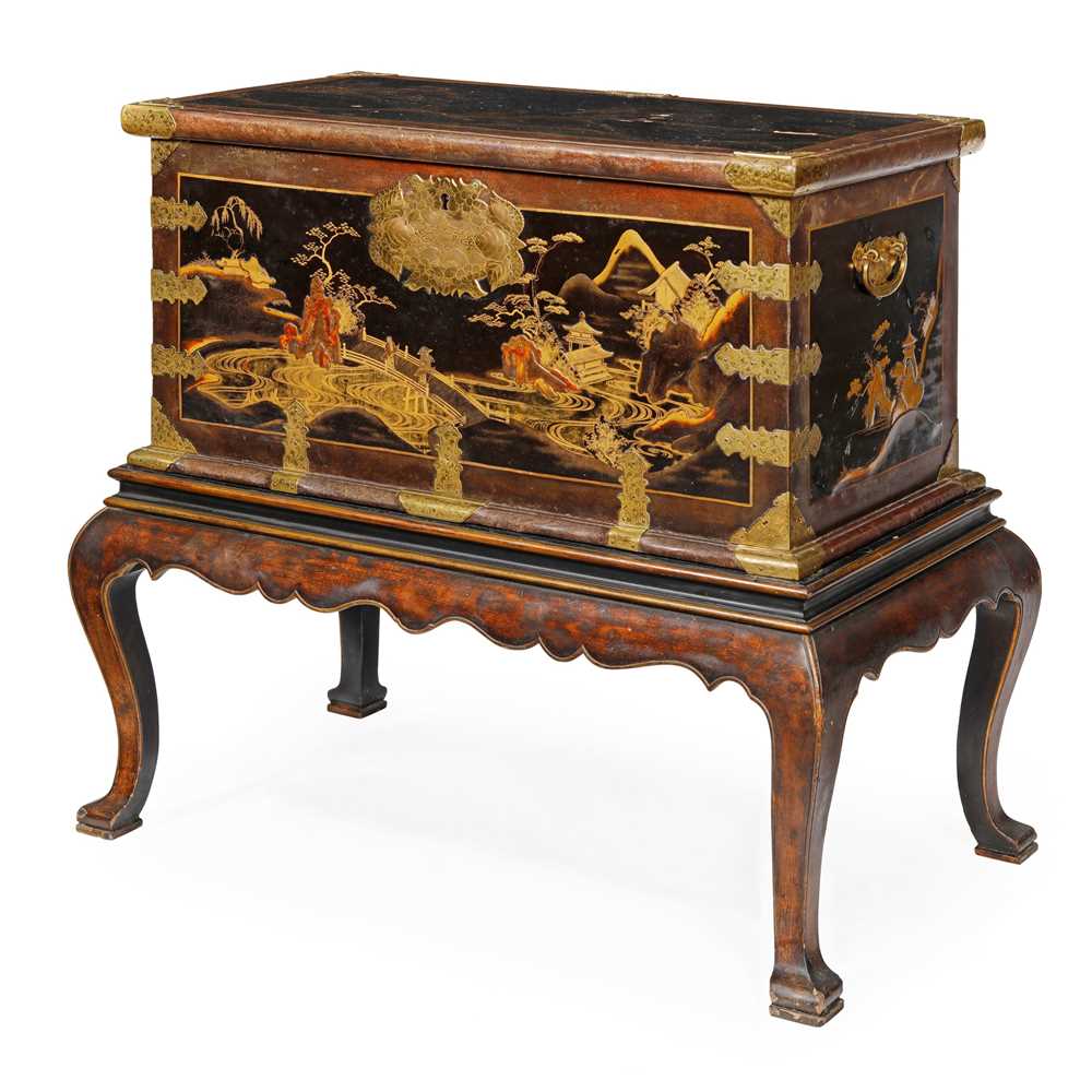 Lot 316 - JAPANESE LACQUER CHEST ON STAND