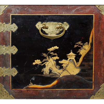 Lot 316 - JAPANESE LACQUER CHEST ON STAND