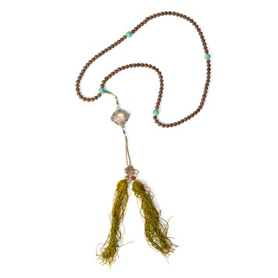 Lot 2 - SANDALWOOD AND TURQUOISE COURT NECKLACE