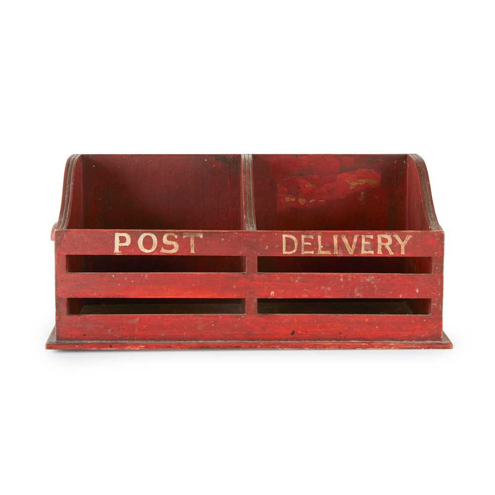 Lot 86 - VICTORIAN RED-PAINTED POST RACK