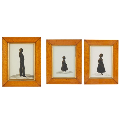Lot 331 - THREE SILHOUETTE PORTRAITS OF SIBLINGS