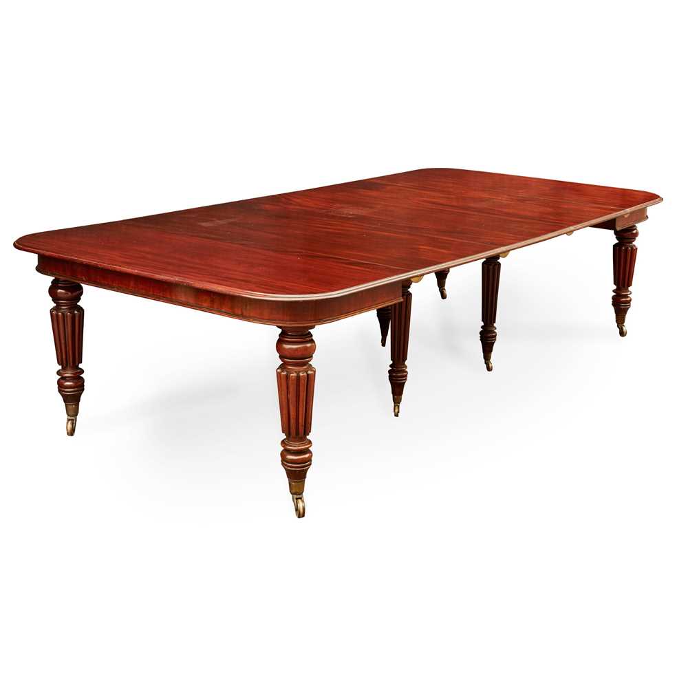 Lot 330 - WILLIAM IV MAHOGANY EXTENDING DINING TABLE, BY T. WILLSON, LONDON