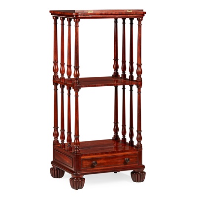 Lot 302 - REGENCY MAHOGANY WHATNOT, ATTRIBUTED TO GILLOWS