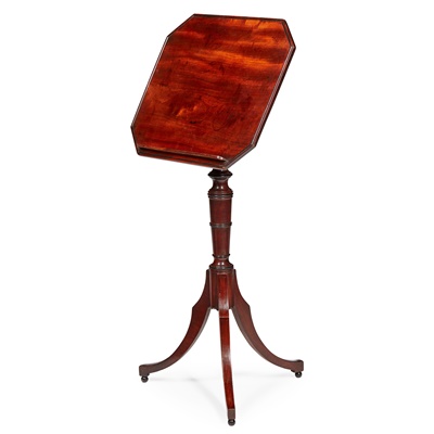 Lot 185 - LATE GEORGE III MAHOGANY MUSIC STAND OR READING TABLE