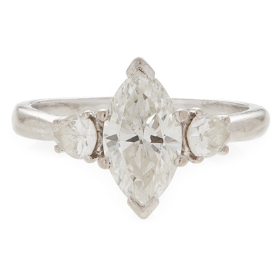 Lot 111 - A three stone diamond ring