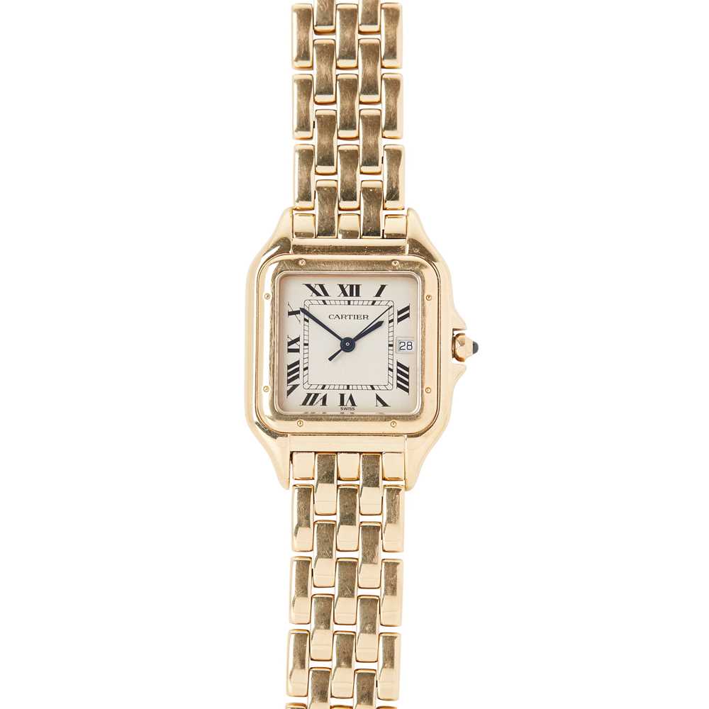 Lot 336 - A mid size 18ct gold wristwatch, Cartier