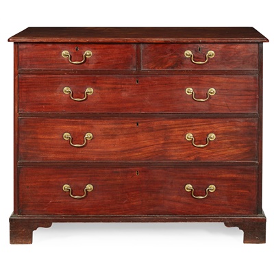 Lot 92 - EARLY GEORGE III MAHOGANY CHEST OF DRAWERS