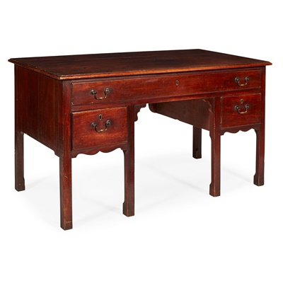 Lot 100 - GEORGIAN ESTATE BUILT MAHOGANY AND STAINED BEECH DESK