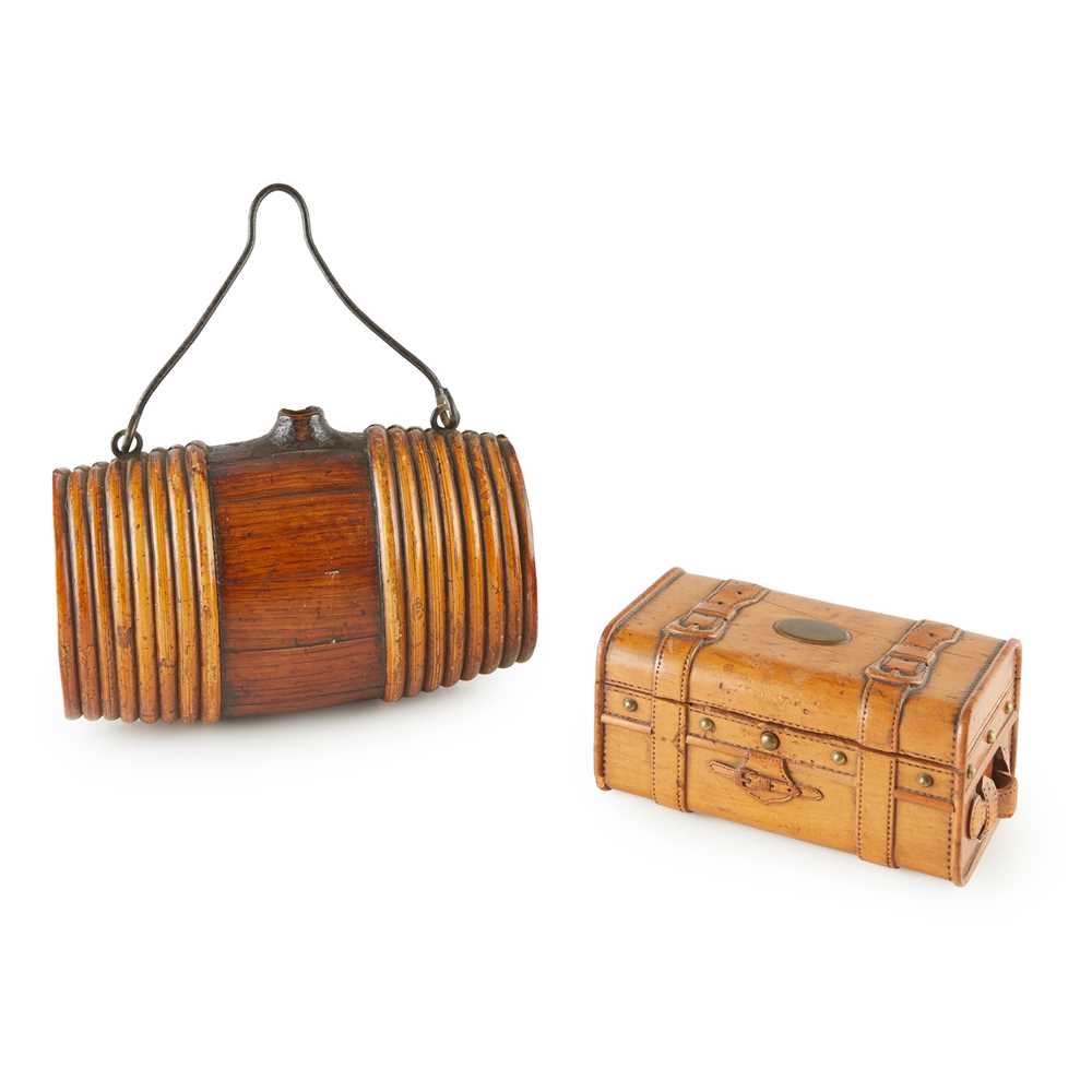 Lot 72 - TWO TREEN NOVELTY CONTAINERS