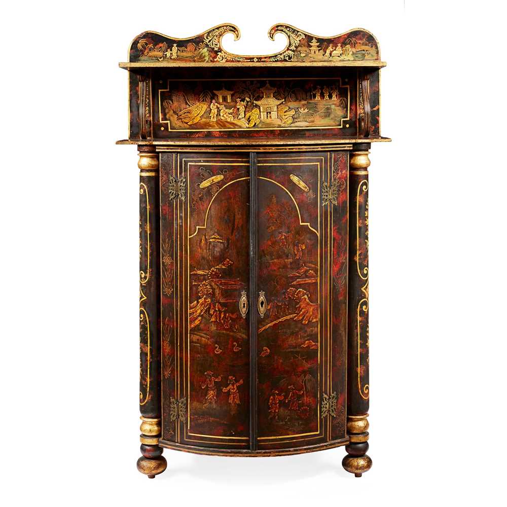 Lot 284 - REGENCY JAPANNED, PARCEL GILT AND SIMULATED TORTOISESHELL CHIFFONIER