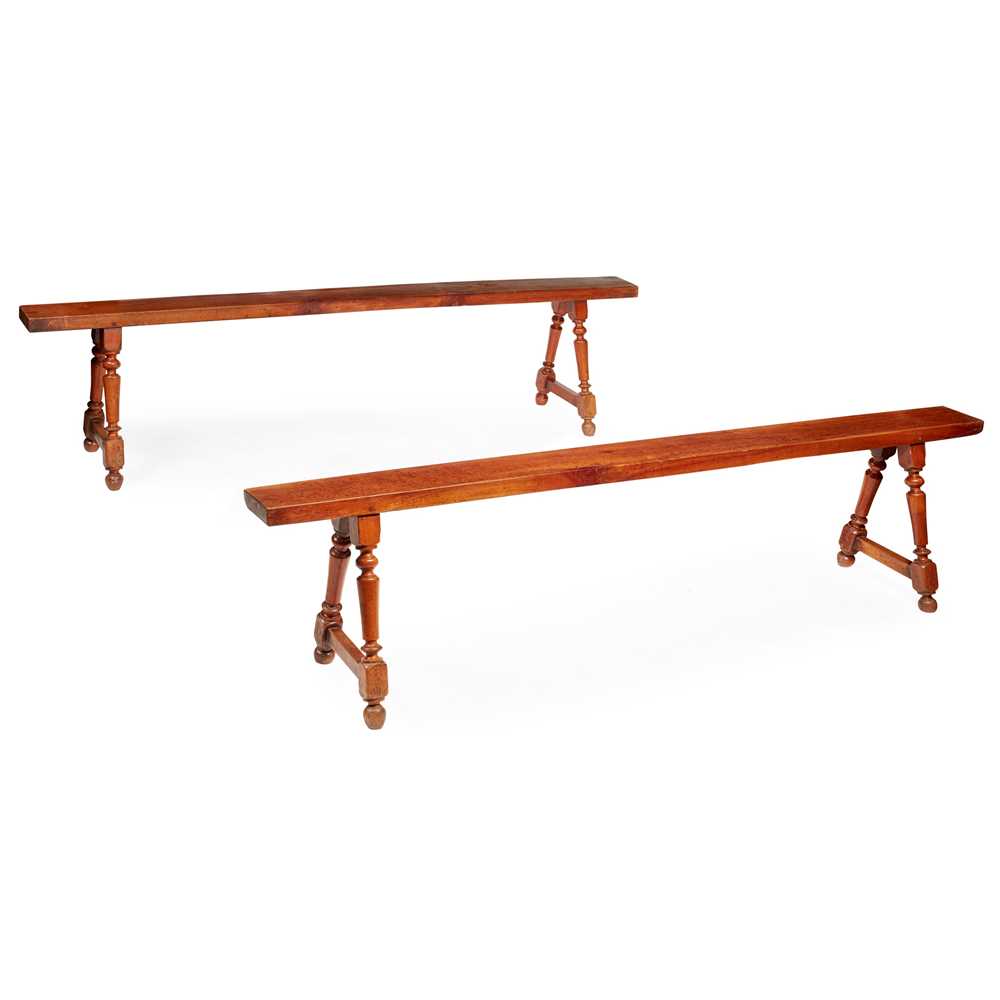 Lot 65 - PAIR OF PROVINCIAL CHERRYWOOD BENCHES
