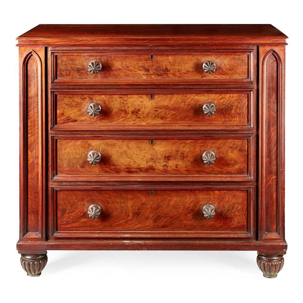 Lot 345 - WILLIAM IV MAHOGANY CHEST OF DRAWERS