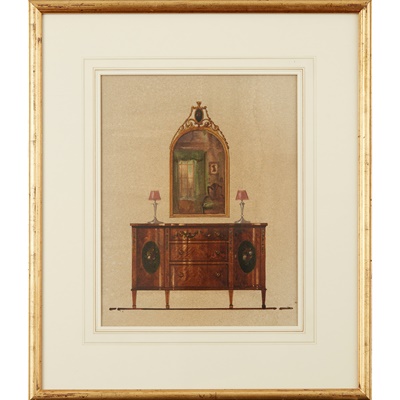 Lot 446 - COLLECTION OF THIRTEEN WATERCOLOUR FURNITURE ILLUSTRATIONS, FOR W.&J. SLOANE, NEW YORK