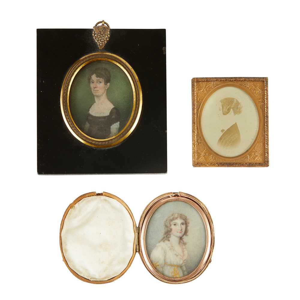 Lot 19 - THREE PORTRAIT MINIATURES OF YOUNG LADIES