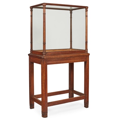 Lot 402 - VICTORIAN OAK DISPLAY CABINET-ON-STAND, IN THE MANNER OF ROBERT LORIMER