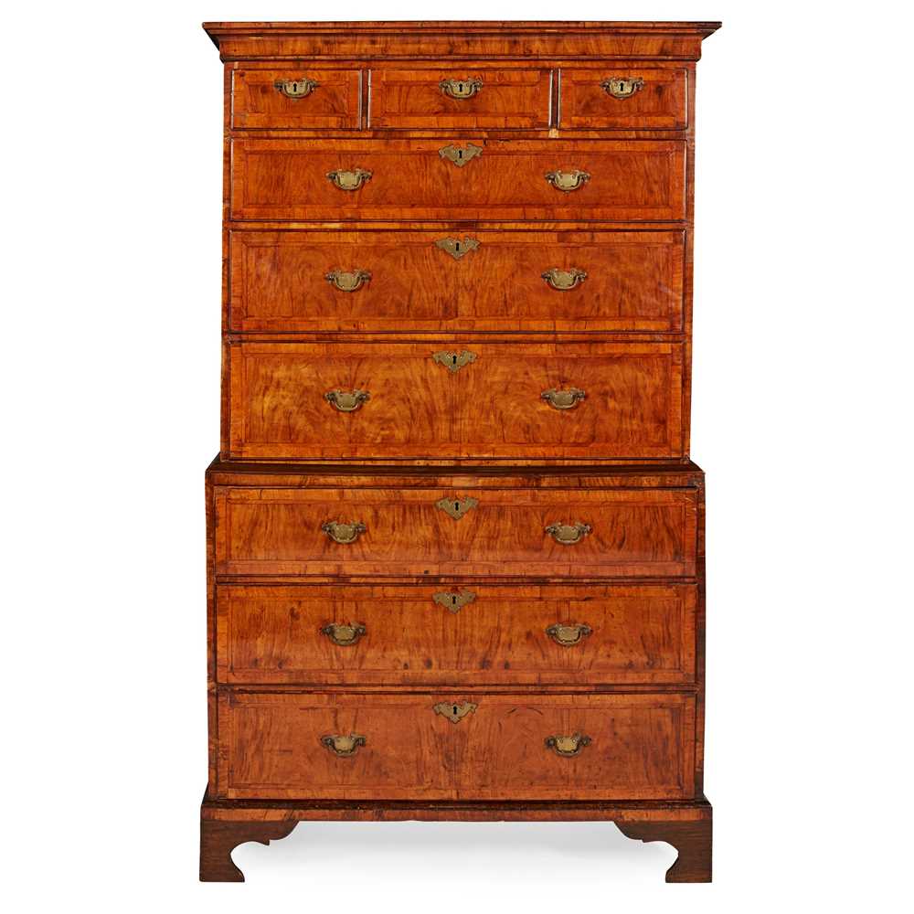 Lot 31 - GEORGE II WALNUT CHEST-ON-CHEST