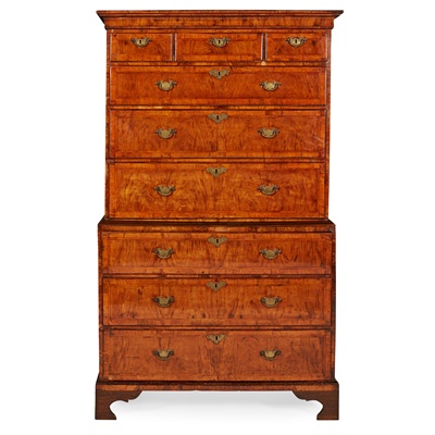 Lot 31 - GEORGE II WALNUT CHEST-ON-CHEST