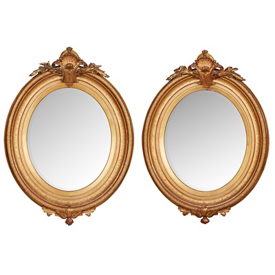 Lot 471 - PAIR OF GILTWOOD AND GESSO MIRRORS
