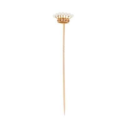 Lot 78 - A pearl set stick-pin