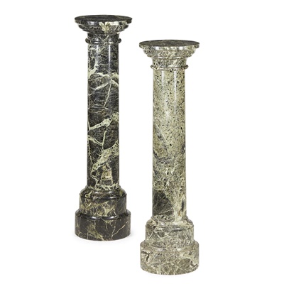 Lot 489 - TWO GREEN MARBLE COLUMNS