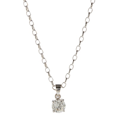 Lot 80 - An 18ct white gold diamond set pendant