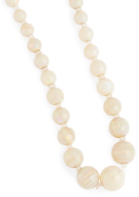 Lot 36 - An opal and rock-crystal bead necklace
