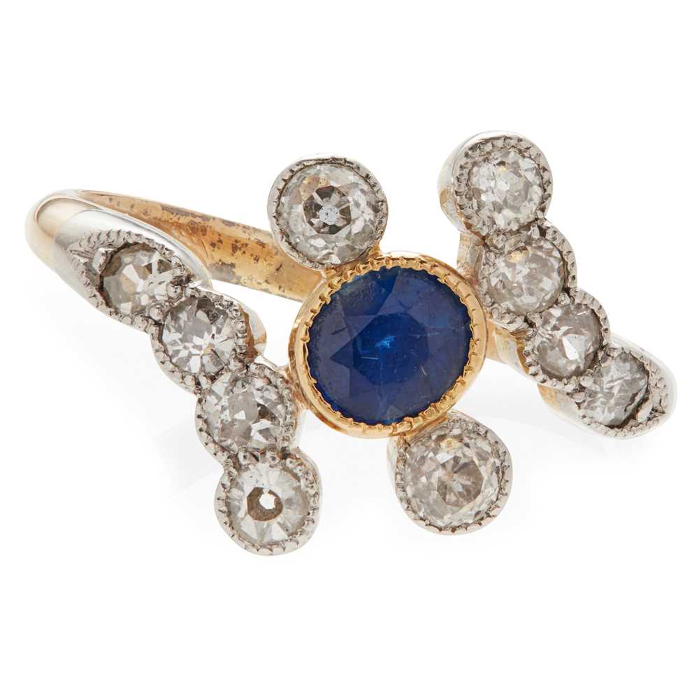 Lot 105 - A sapphire and diamond set ring