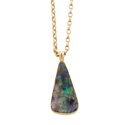 Lot 91 - A contemporary opal set pendant