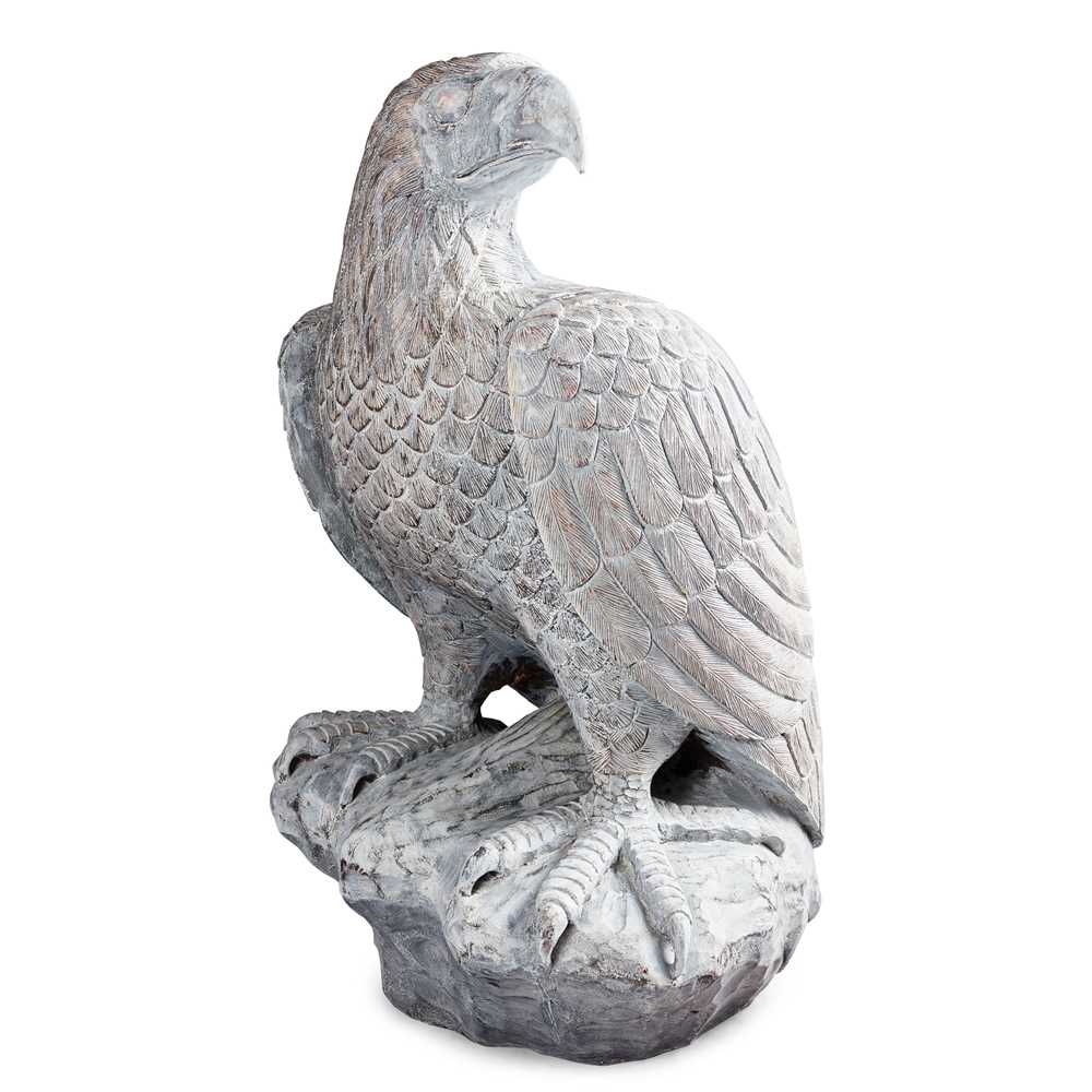 Lot 210 - CARVED AND WHITE PAINTED WOOD EAGLE