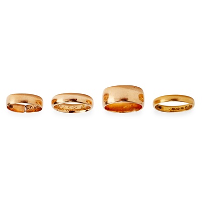 Lot 131 - A collection of wedding bands